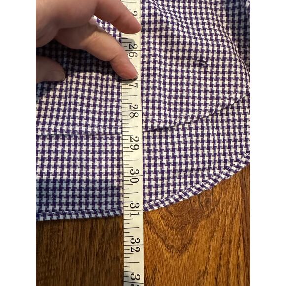 Robert Graham Men's Plaid Paisley Flip Cuff Shirt Purple Size Large Bold Casual - Picture 12 of 12